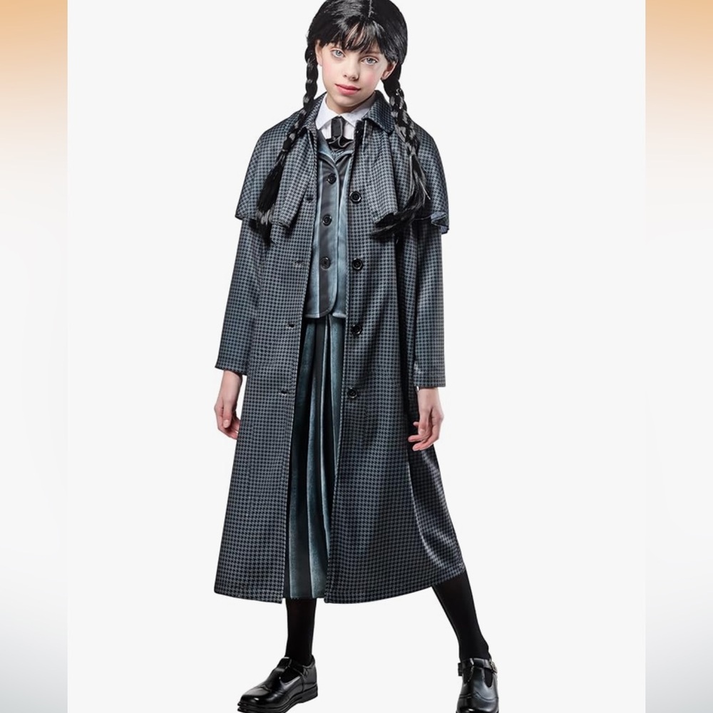 NWT Rubies Wednesday TV Series: Wednesday Addams Costume Coat  7-8